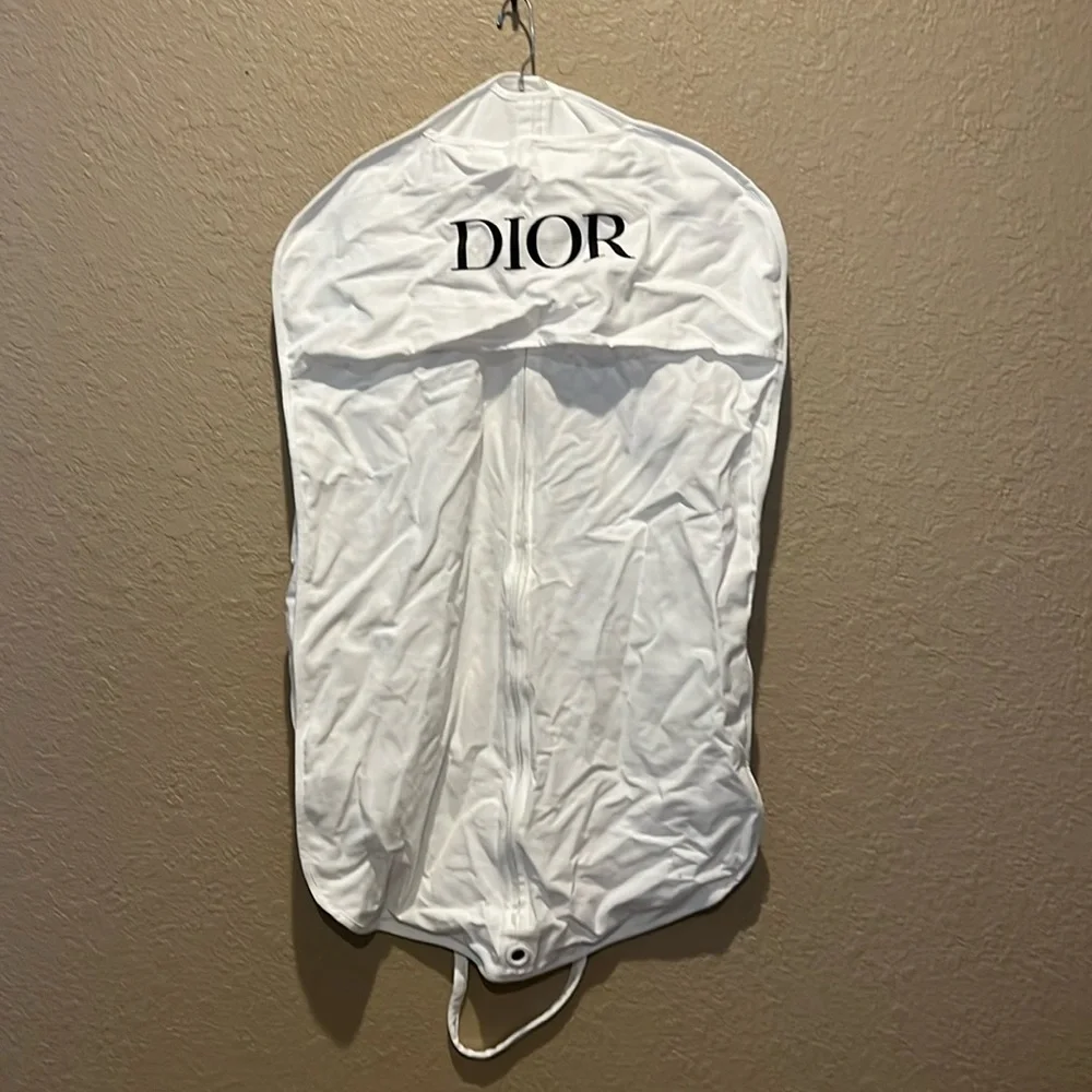 Dior White Cotton Garment Travel Storage Bag 38x23x3